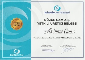 AS İMZA CAM - DÜZCE CAM YETKİLİ ÜRETİCİ BELGESİ